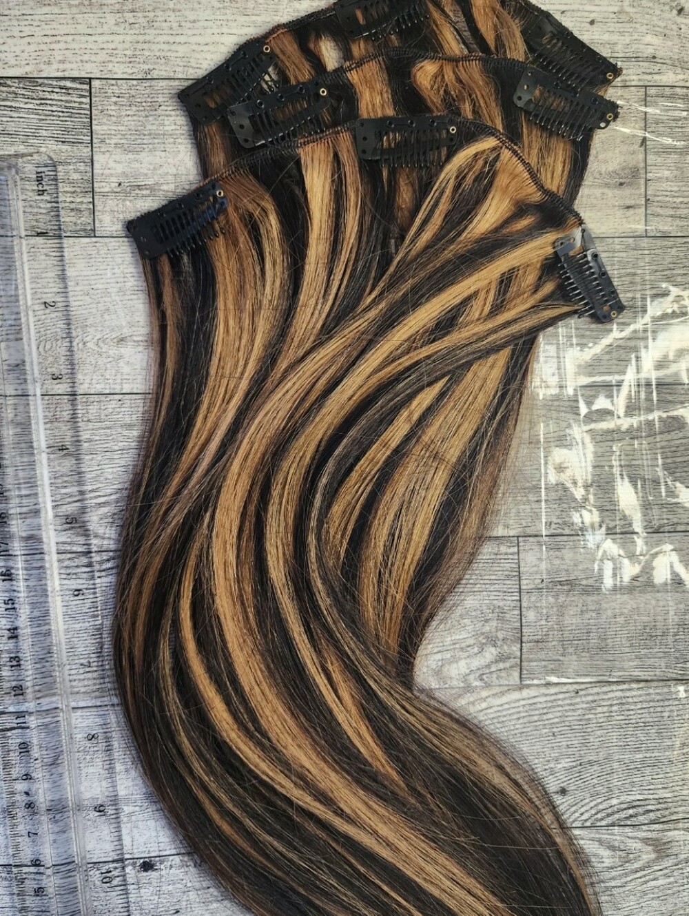 Clip-In Hair Extensions - Brown Color 18 Inch 3 Pc Easy HAIR Replacement